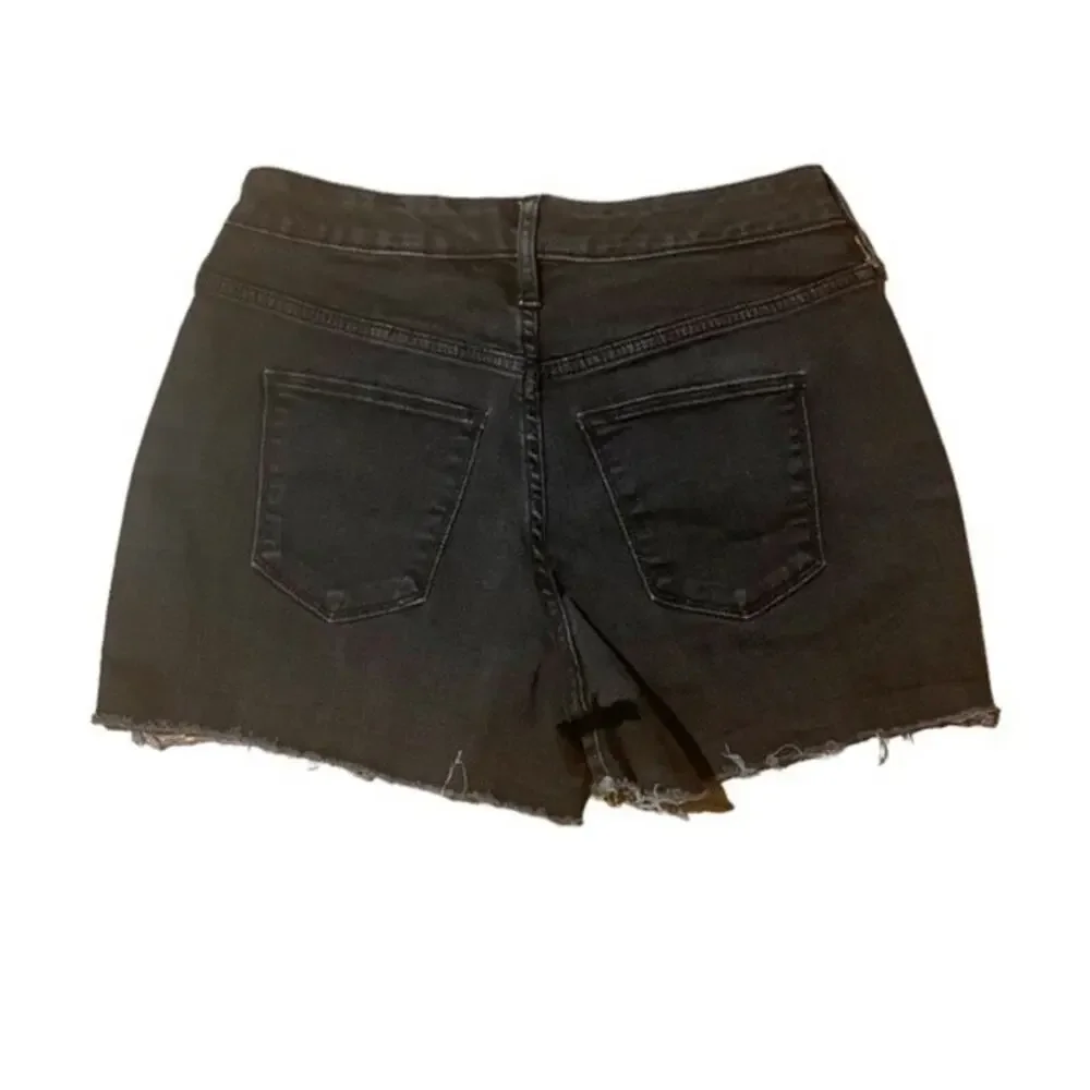 Universal Thread High Rise Midi Denim Shorts Black Size 2 - Picture 2 of 7
